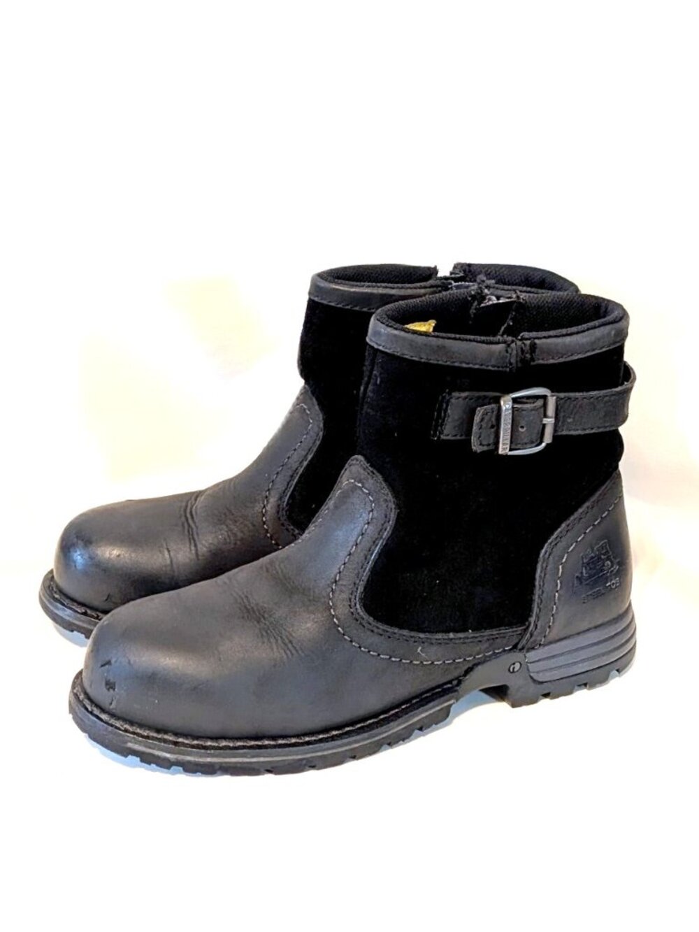 Caterpillar Jace Black Suede & Leather Steel Toe Work Boots - Women's Size 7.5